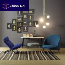 Contemporary fireside chair CROSSleatherfabricmetal