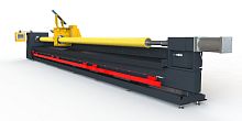 Corrugated pipe winder for extrusion lines