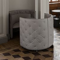 Semicircular sofa NICHEcontemporaryleathergray