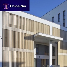 Wooden solar shading POLICE STATION, MOLENBEEK BELGIUMfor facadeverticalfixed