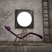 Minimalist design chaise longue EASYfabricAmerican walnutoak