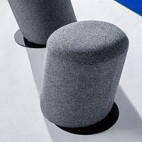 Contemporary pouf SLANT : SLANTS01HA0126BLfabricroundgray