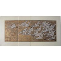Wall-mounted decorative panel ART004 - CRANEwoodembossedgray