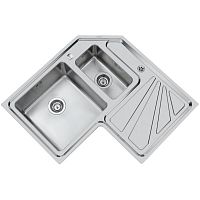 Double kitchen sink ANGOLARE 3308.STD - 3308 050with drainboardstainless steelovermount