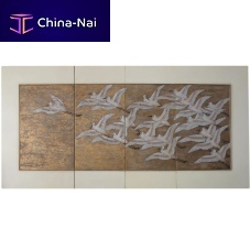 Wall-mounted decorative panel ART004 - CRANEwoodembossedgray