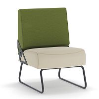 Contemporary fireside chair MY MAXENCE synthetic leathermetalupholstered