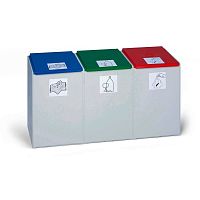 Plastic waste bin 137029Wrecyclingwith lidmodular
