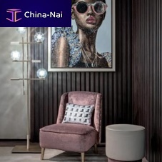 Floor lamp TRIS metalMurano glassleather