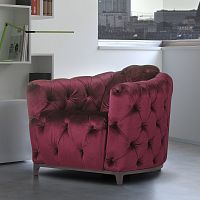 Chesterfield armchair DELIZIANTEfabricleatherpine