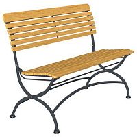 Contemporary garden bench ALTAIRteakmetalwith backrest