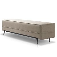 Contemporary upholstered bench ADONIS fabricleatherbeige