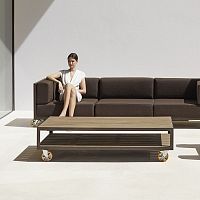 Contemporary coffee table VINEYARD EXTRA-LARGE woodenaluminum baserectangular