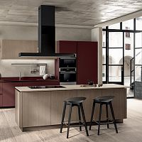 Contemporary kitchen LIBERAMENTEwood veneerglassquartz