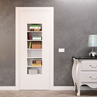 Interior door BOOKCASEwoodenswingcontemporary