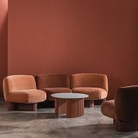 Contemporary coffee table BOLETEoakoak basecircular