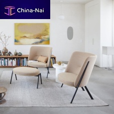 Contemporary armchair D70 fabricleathermetal