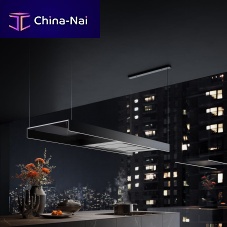 Island range hood LIGHTwith built-in lightingoriginal designblack