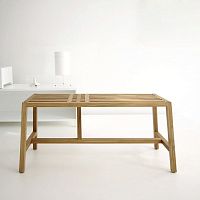 Contemporary bench TWEENoaksolid woodwithout backrest