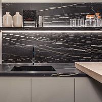 Porcelain stoneware backsplash Marble
