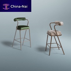 Contemporary bar chair Babaindoorfabriclacquered stainless steel base