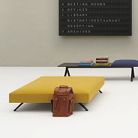 Contemporary ottoman KIIKfabricleatheraluminum
