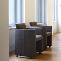 Contemporary armchair ETERNITYfabricleatherbeech