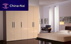 Contemporary wardrobe ISONEglasslacquered glasswith swing doors