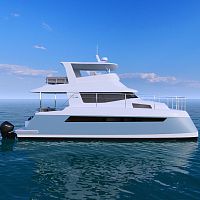 Catamaran express cruiser Powerplay 42inboardtwin-engineflybridge