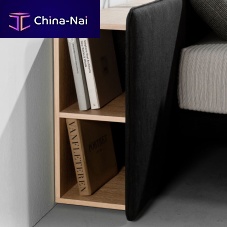 Contemporary shelf oakwith storage compartment