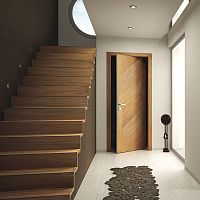 Interior door NIDIOwoodenpivoting with central axiswithout glazing