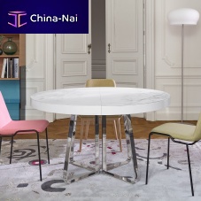 Contemporary dining table AVAwoodenporcelain stonewarechrome steel