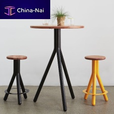 Contemporary high bar table PIPE hardwoodmetalround