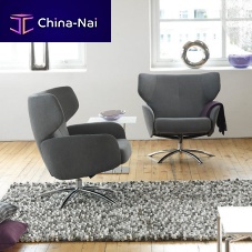 Scandinavian design armchair DesigNature : Nordkappfabricleatherwing
