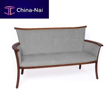 Traditional upholstered bench MIRAfabricwooden basewith backrest
