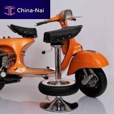 Original design bar stool VINTAGE leathersynthetic leatherchromed metal base