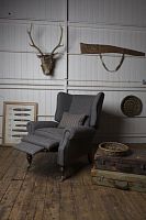 Traditional armchair LAUDALEfabricwith reclining backon casters