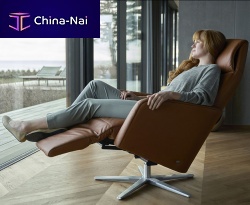Contemporary relaxing armchair SCOTTleatherfabricreclining