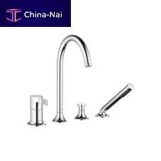 Double-handle bathtub mixer tap VAIAcountertopchromed metalbathroom