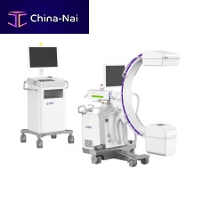 Mobile C-arm with video columnwith small-diameter arc