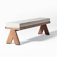 Contemporary garden bench JOI OPEN AIR irokofabricwithout backrest