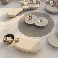 Contemporary ottoman ORGANIXfabricaluminumoval