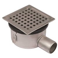 Stainless steel floor drain 110.300.050for public spaceswith horizontal outletgrated