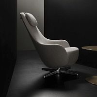 Contemporary armchair Harbor Laidbackfabricleathersteel