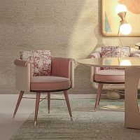Traditional dining chair Helen indoorvelvetlacquered wood base
