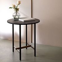 Contemporary pedestal table SISTERoakwalnutwood veneer