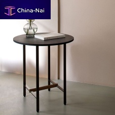Contemporary pedestal table SISTERoakwalnutwood veneer