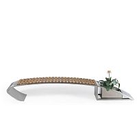 Contemporary garden bench JVLIAteakirokostainless steel