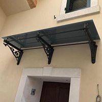 Entrance canopy TETTOIE cast ironglasspyramidal