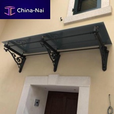 Entrance canopy TETTOIE cast ironglasspyramidal