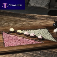 Wooden serving tray for hotel